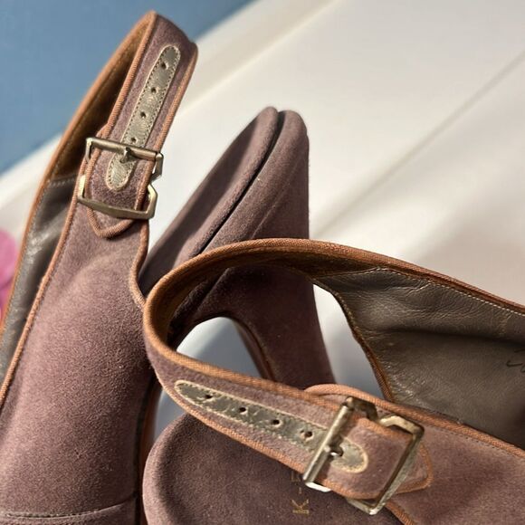 Free shipping! Vintage 1940's Harzfeld's Peep Toe Platform Slingback Heels! - Picture 8 of 12